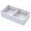 Turner Farmhouse Fireclay 33" Double Bowl Kitchen Sink, Crisp White