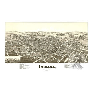24x36 Vintage Reproduction Historic Map Richmond Indiana Wayne County 1884