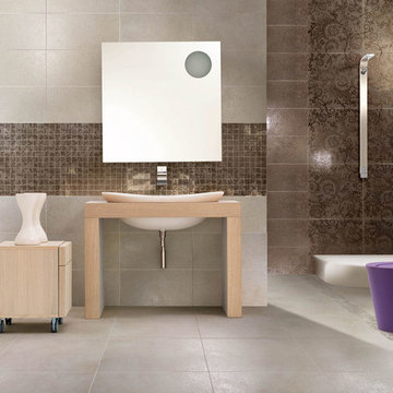 Brennero Random and Divina Cream And Bronze Mixed Bathroom
