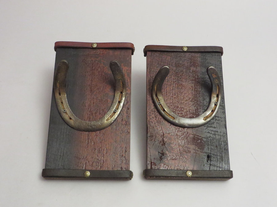 HorseShoe Rack. Reclaimed Poplar, Shoes & Leather.