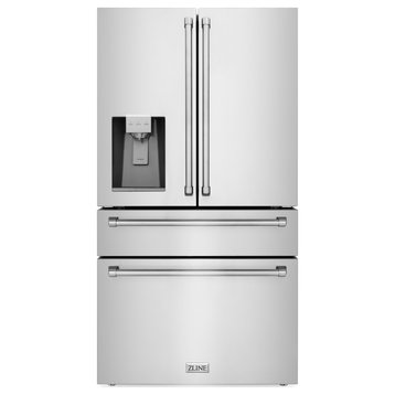 ZLINE 36" French Door Refrigerator, Stainless With Water Dispenser RFM-W-36