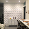 19.7"x19.7" Art3d White Wall Panels Moden 3D Wall Decor, Moon Surface, Set of 12