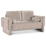 Meridian Furniture - Madeline Chenille Fabric Upholstered Chair, Beige, Loveseat - Refresh your living space with this Madeline chenille fabric living room loveseat. It's upholstered in rich beige chenille fabric with plush padding and bolster pillows that complete the look while supporting your body while you relax and unwind. The loveseat's modish design ensures it seamlessly complements any decor and fits well with other items in the Madeline collection. Whether you're entertaining guests or unwinding with a book, this chair provides both coziness and sophistication.