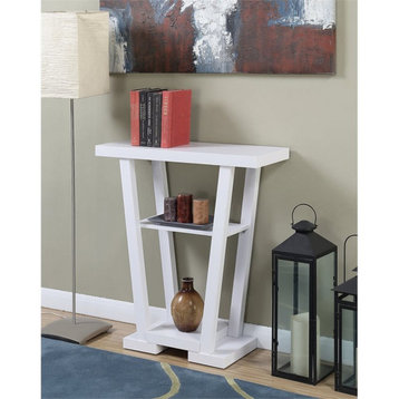 Convenience Concepts Newport V Console Table in White Wood Finish