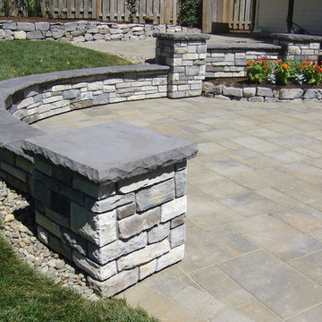 Eric & Alisa's Stone Seat Walls & Columns