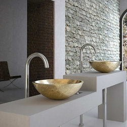 Modern Gold Leaf Bathroom Sink Faucet - Bathroom Sinks