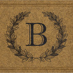 Mohawk Home - Mohawk Home Laurel Monogram B Natural 2' X 3' Door Mat - Fashion and function meet in this stunning monogram doormat - ideal for porches, patios, mud rooms, garages, and more. Built tough with the dependable durability that you have come to trust from Mohawk, this mat is up for the challenge! Crafted in the U.S.A., these doormats feature an all-weather thick, coarse synthetic face, like natural coir, that is specially designed to trap dirt and absorb water. Finished with a sturdy, recycled rubber backing, this sustainable style is also ecofriendly and a perfect choice for the conscious consumer.