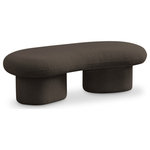 Meridian Furniture - Luka Boucle Fabric Upholstered Bench, Brown - Elevate the aesthetic appeal of your living space with the stunning Luka Bench. Its rich brown boucle fabric adds a touch of sophistication, while its striking design is sure to catch the eye. The bench seamlessly combines style and comfort, making it a perfect addition to your home decor.