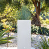 Metallic Series Pedestal Planter, White, Short