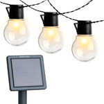 Touch Of ECO - Solar Edison Patio String Lights - The Edison Solar Patio String Lights are a versatile addition to your backyard. They are suitable choice for a touch of illumination on your patio, desk, pathway, trees or trellis. The lights include an interchangeable clip and stake, which enables the high-efficiency solar panel to be mounted in a wide variety of locations. The panel has a day to night sensor, automatically turning on each night for eight hours and turning off in the morning to charge.
