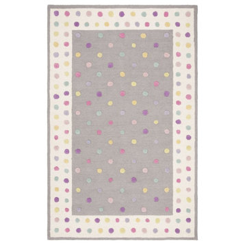 Safavieh Kids 5' x 8' Hand Tufted Wool Rug in Gray and Ivory