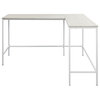Contempo L-shaped Desk in Campanula White Finish with Metal Steel Frame