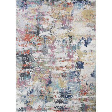 Barcelona Canvas Multi Contemporary Area Rug, 5'3"x7'3"