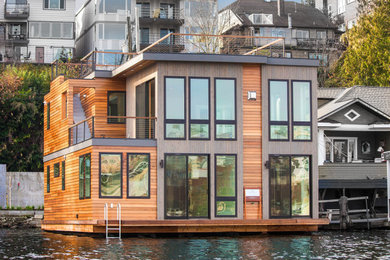 Example of an eclectic home design design in Seattle