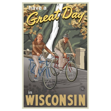Paul A. Lanquist Wisconsin Couple Gorge Bikers Art Print, 30"x45"