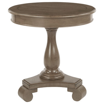 Avalon Hand Painted Round Accent table, Brushed Java