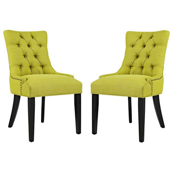 Regent Parsons Dining Side Chairs Upholstered Fabric Set of 2, Wheatgrass