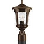 Progress Lighting - Progress Lighting 1-100W Medium Post Lantern, Antique Bronze - East Haven offers contemporary styling to complement a variety of home styles. Post lantern with clear seeded glass.