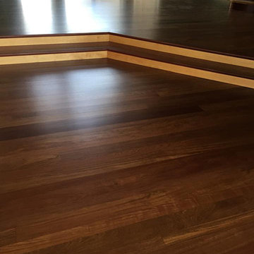 Brazilian Cherry Hardwood Floors with Maple Accents