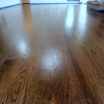 EAST HAMPTON: RED OAK REFINISHED WITH JACOBEAN STAIN & SEMI-GLOSS OIL POLY