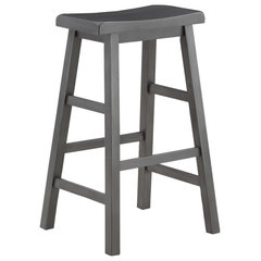 Ivy Bar Stool, Rustic Light Blue And Walnut - Modern - Bar Stools