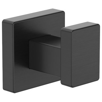 Duro Wall Mounted Bathroom Robe Hook, Matte Black