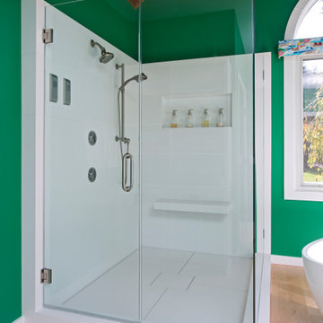 Custom Quartz Shower w/ Frameless Glass