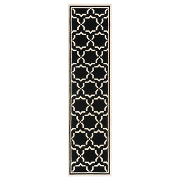 Safavieh Dhurries Collection DHU545 Rug, Black/Ivory, 2'6"x6'