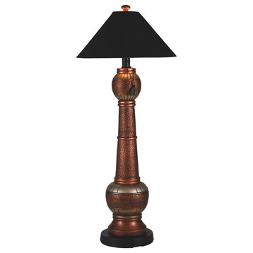 Phoenix Bronze Outdoor Floor Lamp, Copper/Black Shade