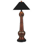 Patio Living Concepts - Phoenix Bronze Outdoor Floor Lamp, Copper/Black Shade - Phoenix Copper Outdoor Floor Lamp 46927 with Black Sunbrella Shade.