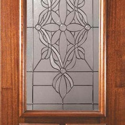 Slab Single Door 80 Mahogany Evangeline Arch Top Arch Lite Glass - Front Doors