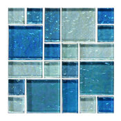 12"x12" Blue Blend, Mixed Glass Tile