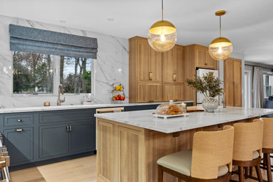 Inspiration for a coastal kitchen remodel in New York