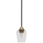 Toltec Lighting - Toltec Lighting 3401-MBBR-210 Paramount - One Light Mini Pendant II - Warranty: 1 Year No. of Rods: 5 Assembly Required: Yes Canopy Included: Yes Shade Included: Yes Canopy Diameter: 5.25 x 2.25 Rod Length(s): 12.00Paramount One Light Mini Pendant II Matte Black/Brass Clear Bubble Glass *UL Approved: YES *Energy Star Qualified: n/a *ADA Certified: n/a *Number of Lights: Lamp: 1-*Wattage:100w Medium Base bulb(s) *Bulb Included:No *Bulb Type:Medium Base *Finish Type:Matte Black/Brass