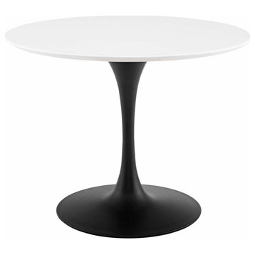 Black White Lippa 40" Round Wood Dining Table