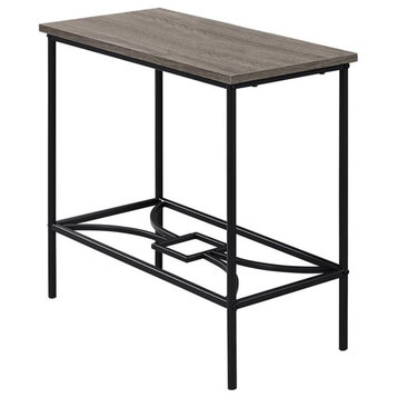 Accent Table Side End Narrow Small 2 Tier Bedroom Metal Brown