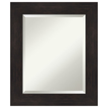 Furniture Espresso Beveled Bathroom Wall Mirror - 21.5 x 25.5 in.