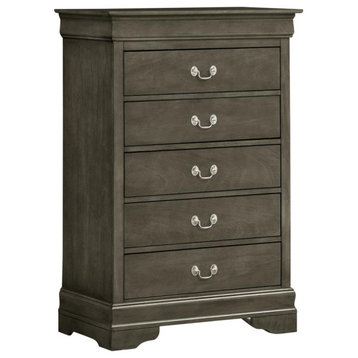 Louis Phillipe Gray 5 Drawer Chest of Drawers (33 in L. X 18 in W. X 48 in H.)