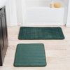 Set of 2 Memory Foam Microfiber Bath Mats (Green) Lavish Home