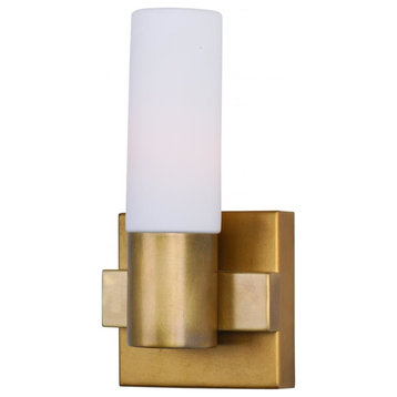 One Light Natural Aged Brass Bathroom Sconce