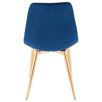 Dorian Velvety Chair, Blue