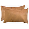 12"x20" Torino Cowhide Pillows, Set of 2, Tan