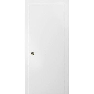 Sliding Pocket Door 30 x 80 & Hardware Frames | Planum 0010 White Silk