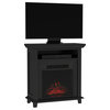 29" Electric Fireplace TV Stand Space Heater Entertainment Center, Black