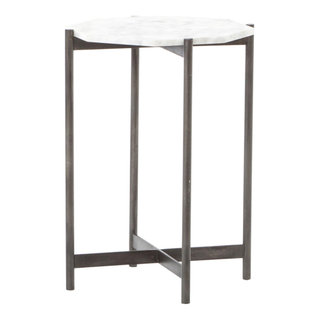 Adair Side Table-Hammered Grey WithClear - Transitional - Side