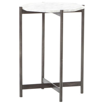 Adair Side Table-Hammered Grey WithClear