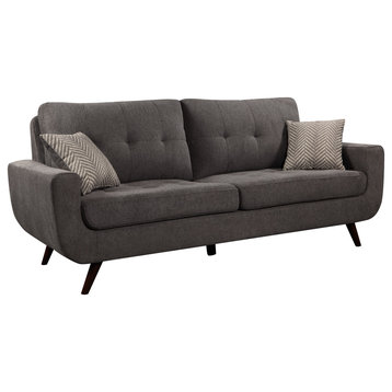 Polly Stain-Resistant Fabric Sofa, Gray