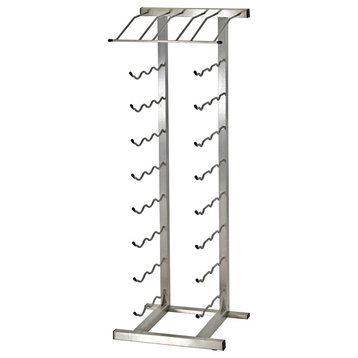 27-Bottle Point of Purchase Metal Wine Rack, Brushed Nickel