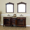 Ashby Double Vanity, Walnut With Marble Vanity Top, Cream