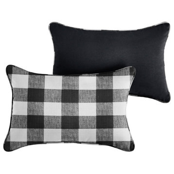 Sorra Home Outdoor Two Sided Corded Pillow Set of 2